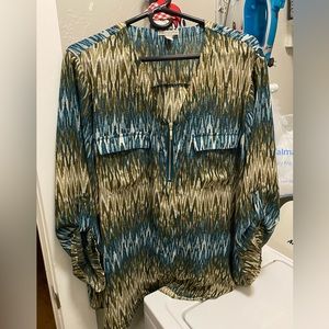 Size 22/24 Cato Blue/Brownish Blouse